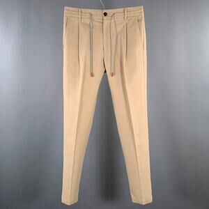ELEVENTY Size 31 Khaki Cotton Blend Straight Casual Pants